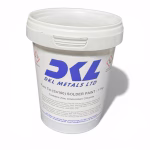 DKL Metals Pure Tin Solder Paint 500g tin showing lead-free Sn100 formula for industrial tinning