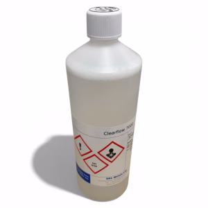 DKL Clearflow 7000 1 Litre bottle of VOC-free water-washable soldering flux for lead-free wave soldering