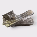 High Grade Bismuth 15kg Ingots in a pile with a broken piece on top
