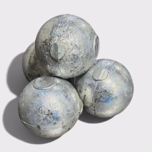 High Grade Cadmium sitting in a pile, in the form of 50mm anode balls